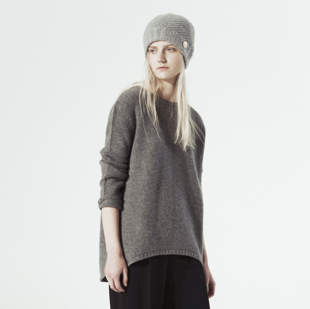 Oversize cashmere sweater in grey - Bel cashmere