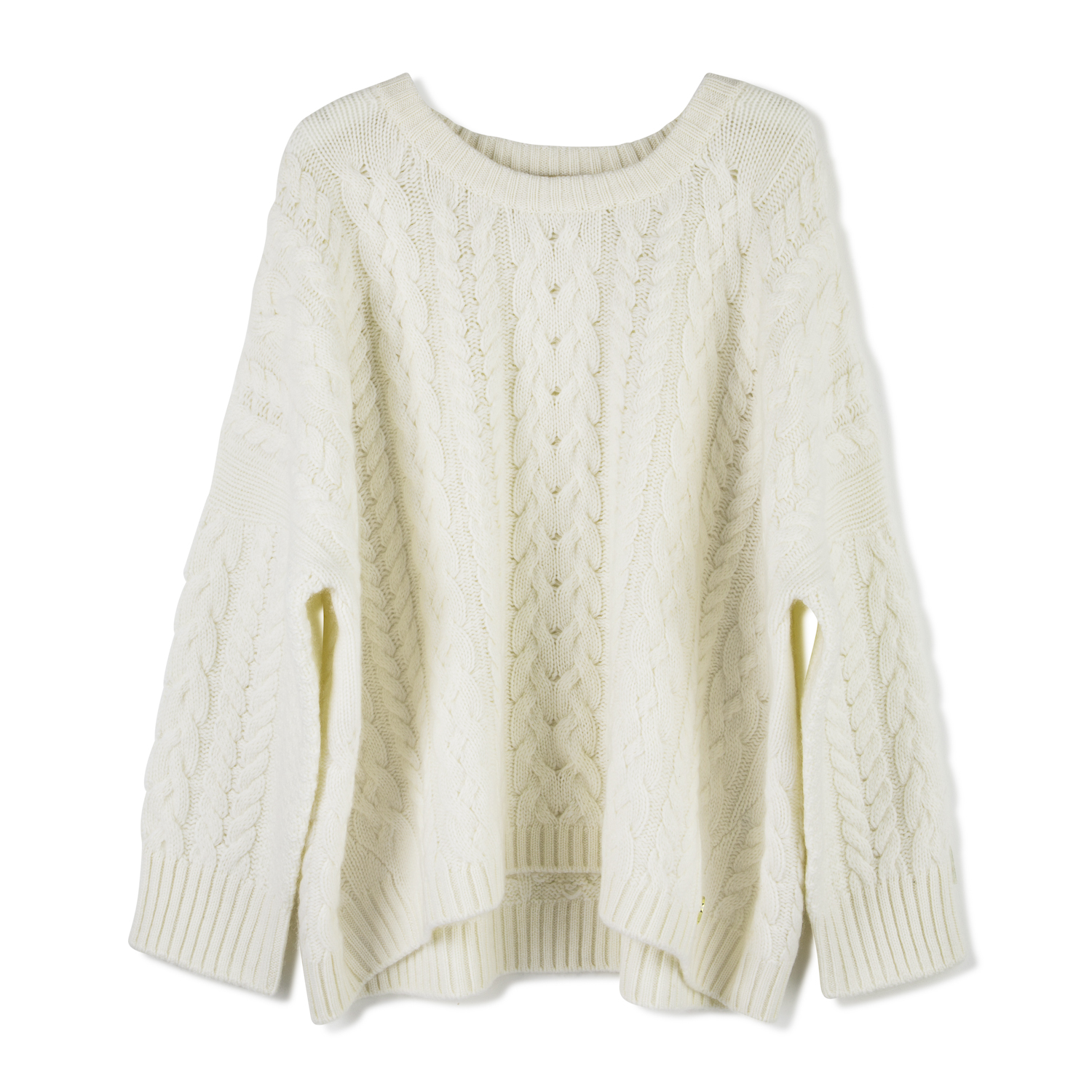 Oversize organic cashmere cable sweater - Bel cashmere